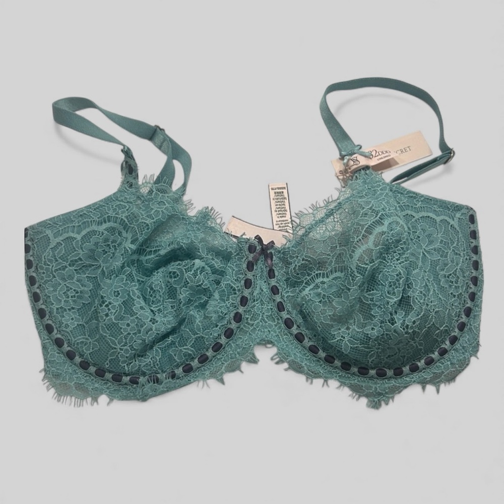 Victoria's Secret Dream Angels Push-up bra 32 DDD New blue lace no padding sexy